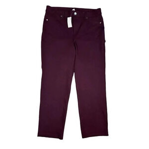 NEW Avenue Size 16 Average Burgundy Stretch Straight Leg‎ Pant NWT
